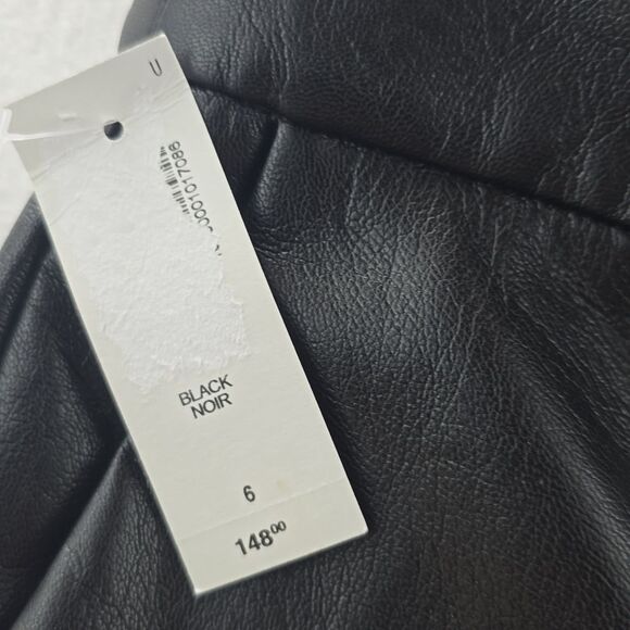 Babaton Aritzia NWT Black Faux Leather Pants High-rise Women's Size 6 - Picture 3 of 12